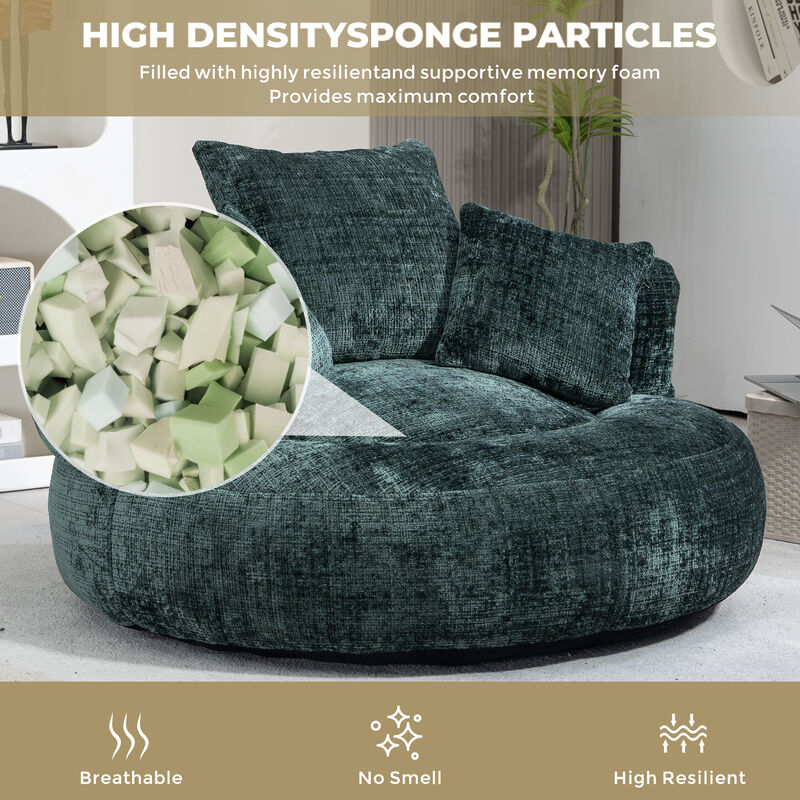 Merax Single Gaming Sofa Bean Bag Chenille Chair Couch with 3 Pillows