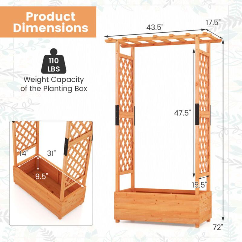 Hivvago Raised Garden Bed with Arch Trellis