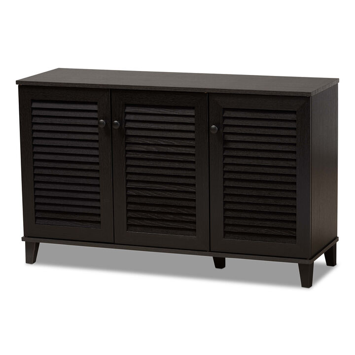Baxton Studio Warren Espresso Shoe-Storage Cabinet