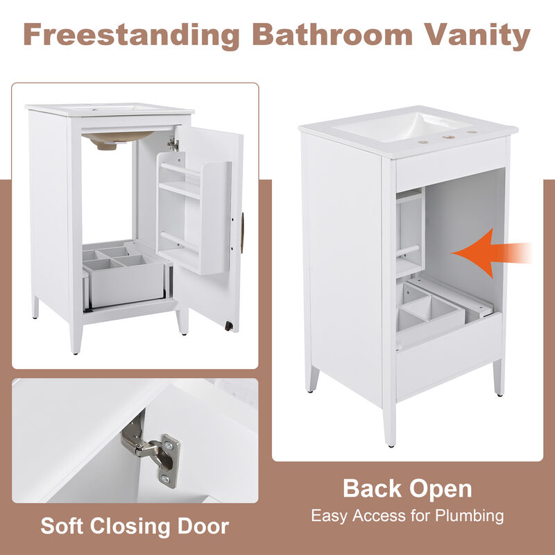 Merax 20.3" Bathroom Vanity with Sink and Soft-closing Door