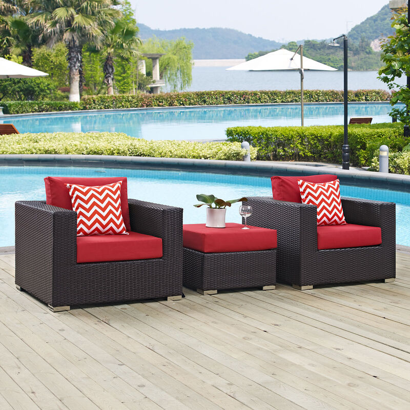 Modway - Convene 3 Piece Outdoor Patio Sofa Set