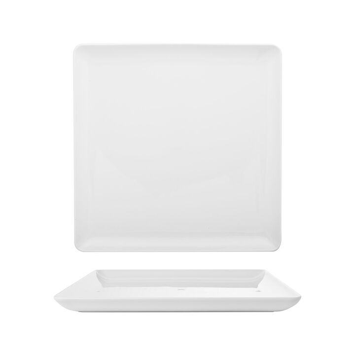 Porcelain Santa Monica 12.5" x 12.5" x h:1" Square White Porcelain Platter