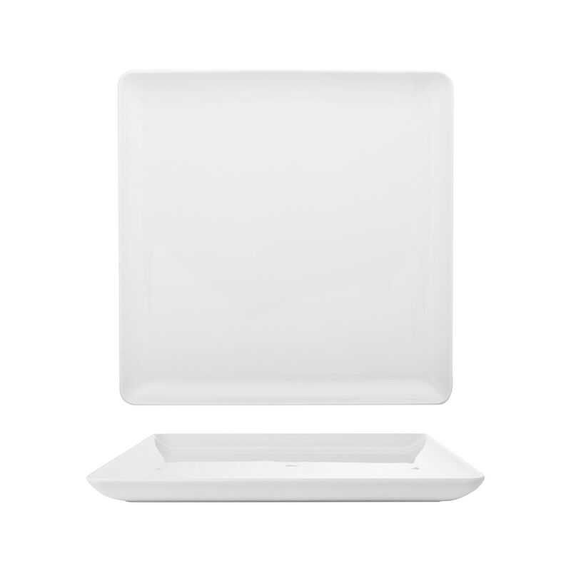Porcelain Santa Monica 12.5" x 12.5" x h:1" Square White Porcelain Platter