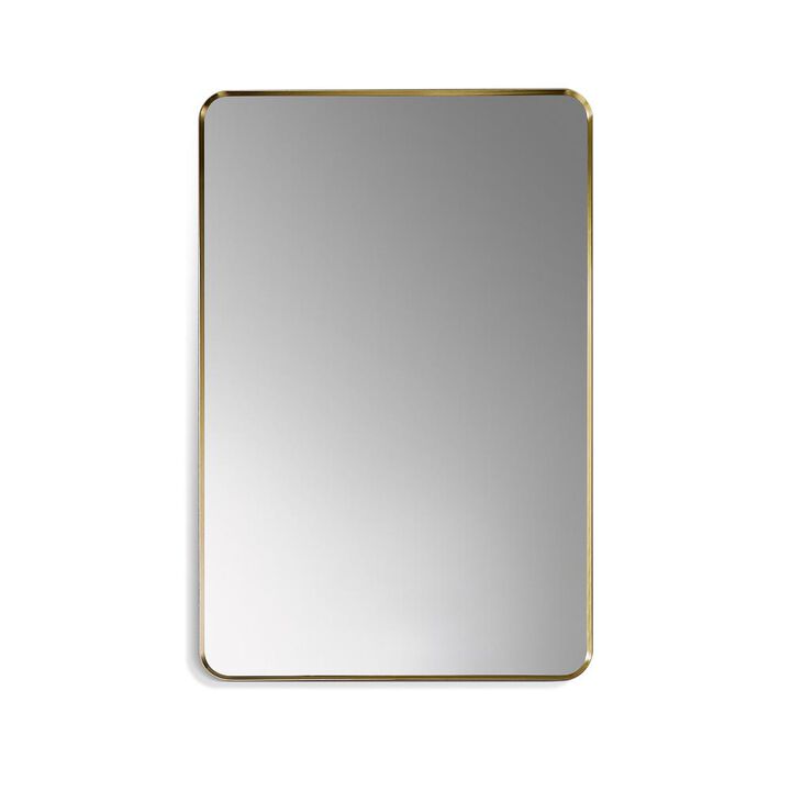 Altair Nettuno 24 Rectangle Bathroom/Vanity Brushed Gold Aluminum Framed Wall Mirror