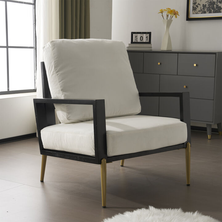 Merax Accent Armchair with Gold Metal Legs