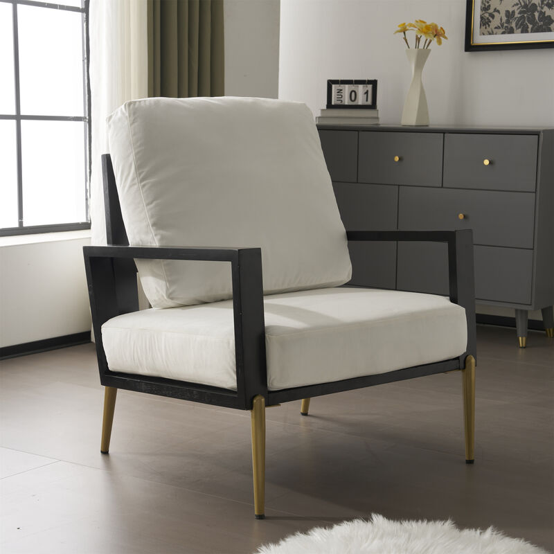 Merax Accent Armchair with Gold Metal Legs