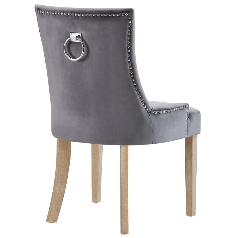 Modway EEI-2577Pose Tufted Performance Velvet Upholstered Dining Chair with Nailhead Trim in Gray