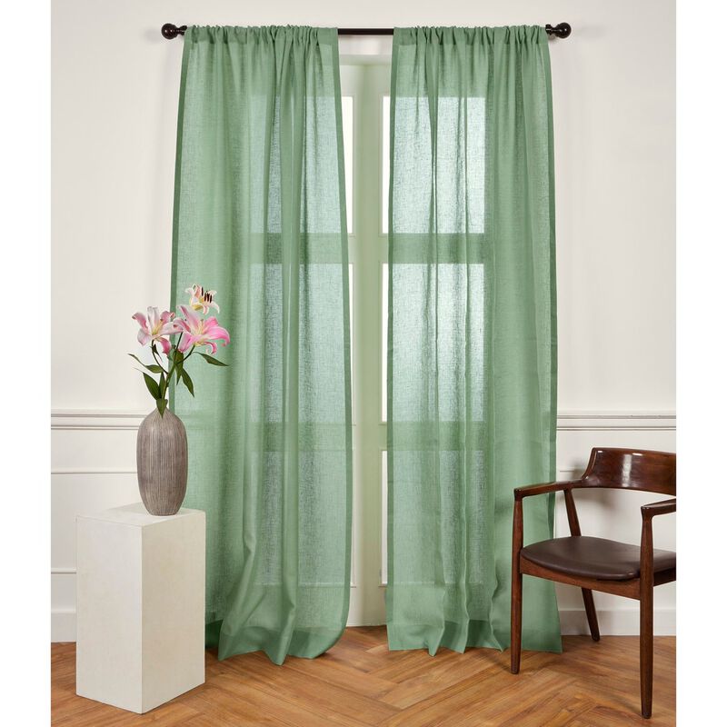 Solino Home 100% Pure Linen Sheer Curtain for Thanksgiving, Christmas