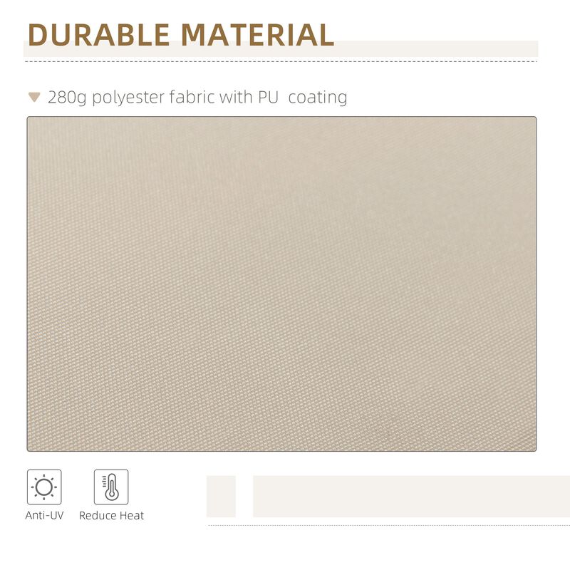 Beige Sun Blocker: 12'x10' Manual Retractable Patio Awning