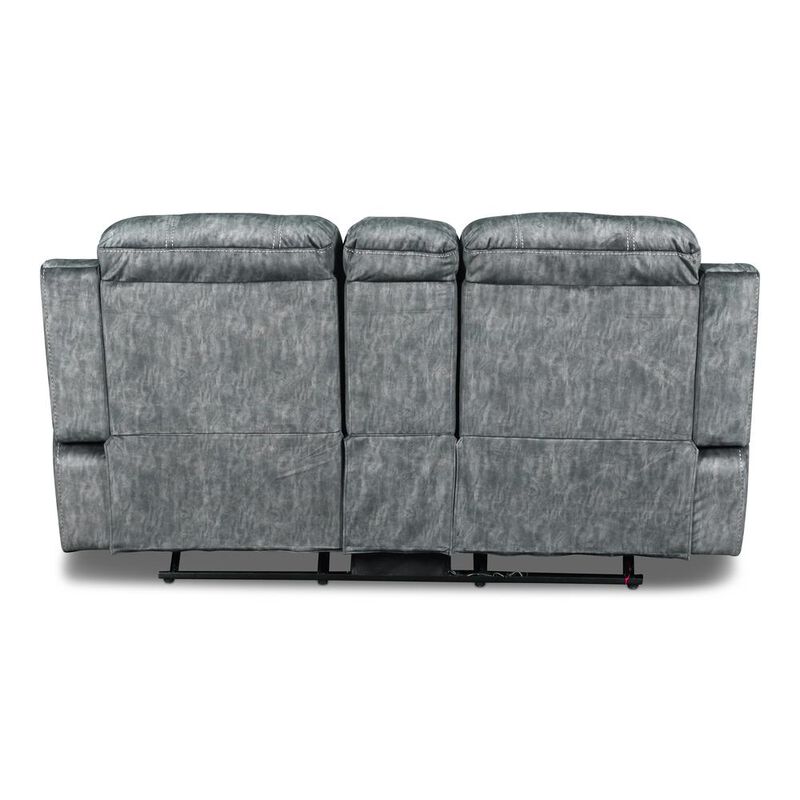New Classic Furniture Furniture Tango Polyester Console Loveseat  Speaker in Shadow Gray