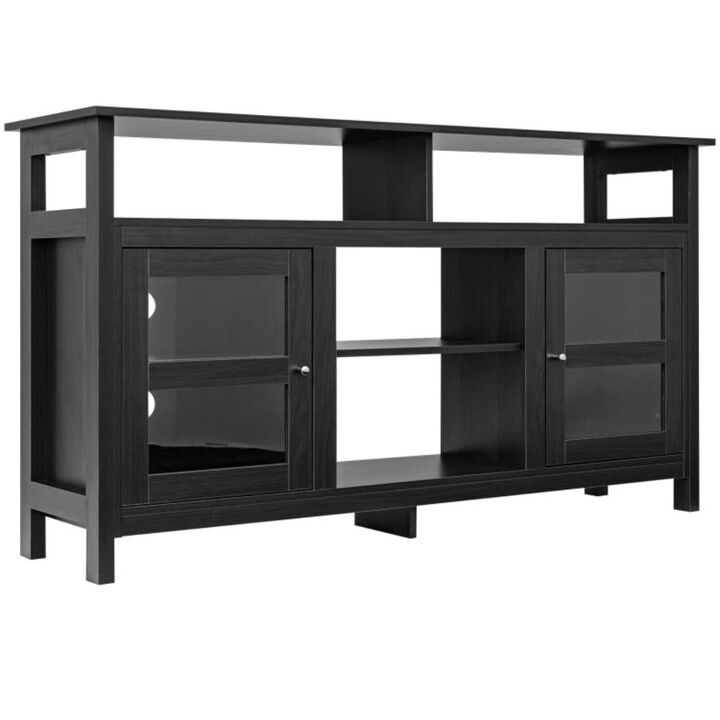 Hivvago 58 Inch TV Stand Console Center with 2 Cabinets and Open Shelf