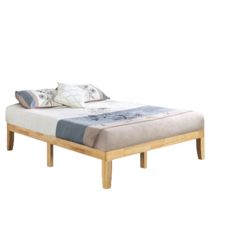 Hivvago Solid Wood Platform Bed Frame in Natural Finish