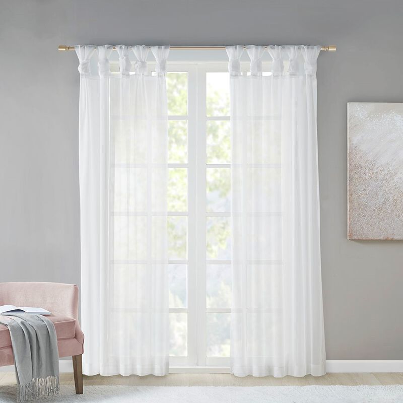 Gracie Mills Anatole Twisted Tab Voile Sheer Window Pair