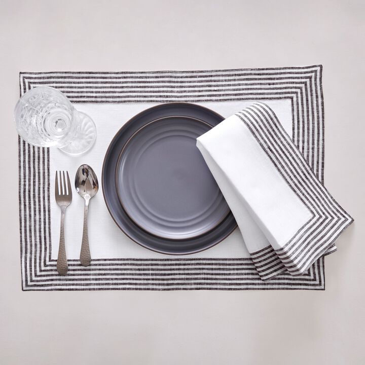 Solino Home 100% Pure Linen Dinner Napkins 20 x 20 Inch Set of 4 | Lucca