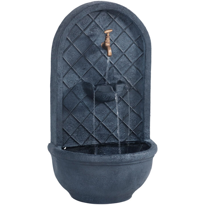 Sunnydaze Messina Polystone Outdoor Wall Fountain