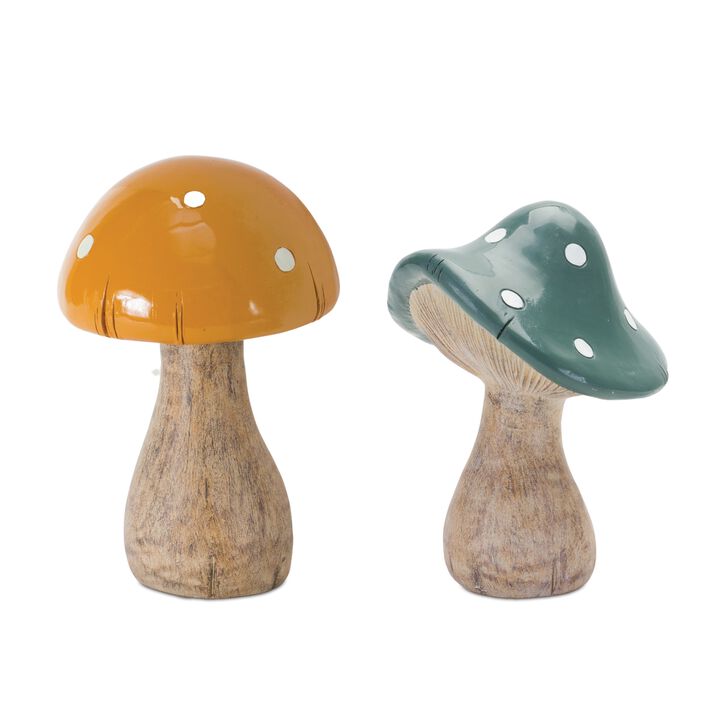 Resin Mushroom Figurines (Set of 2) – Cute Garden Statues for Outdoor Lawn, Yard, and Patio