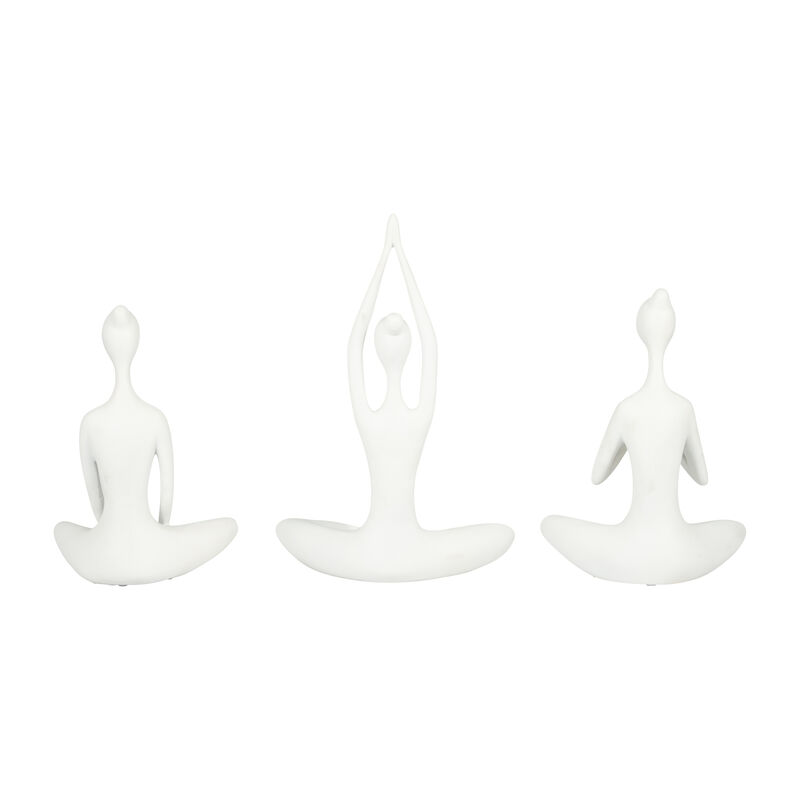 White 10" Resin Yoga Ladies Set