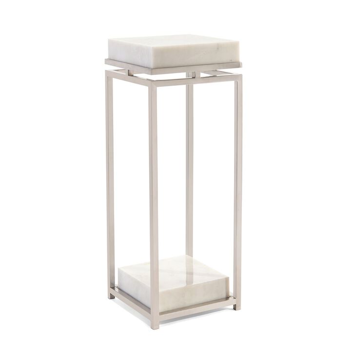 Elegant Stainless Steel & Marble pedestal