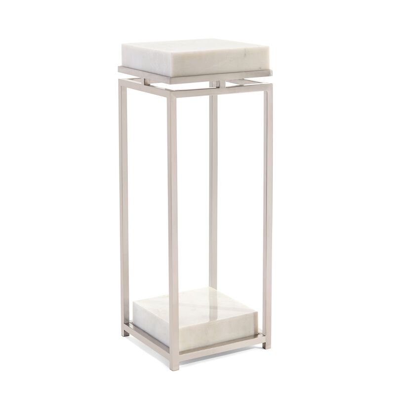 Elegant Stainless Steel & Marble pedestal