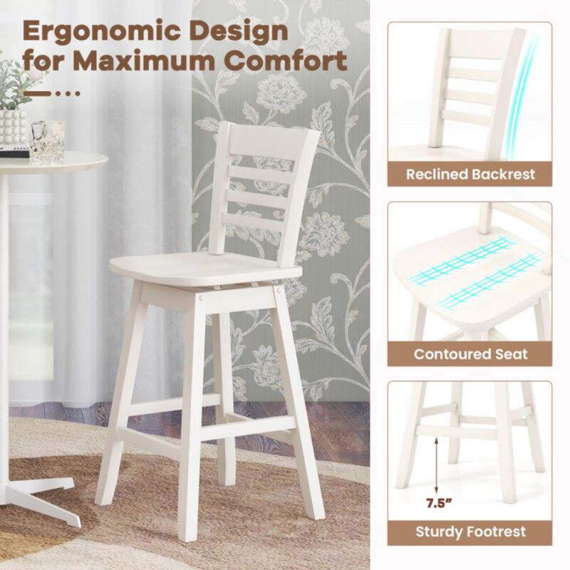 Hivvago Counter Height Barstools Set of 2 with Footrest for Kitchen Island Bar