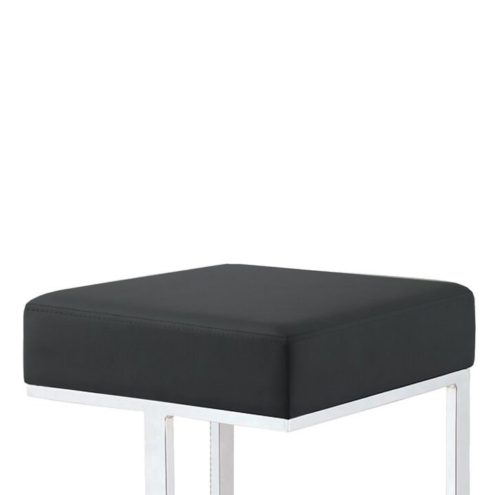 Metal Counter Height Stool, Black-Benzara