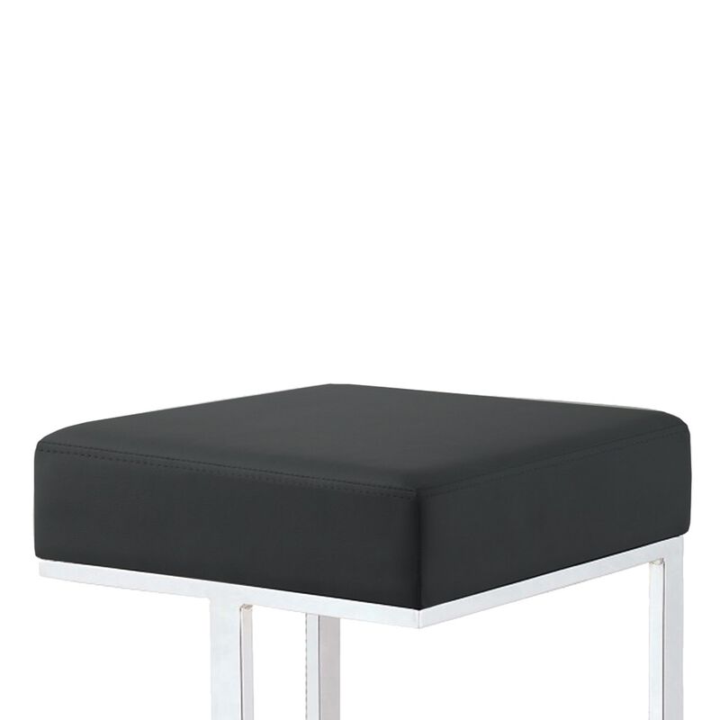 Metal Counter Height Stool, Black-Benzara