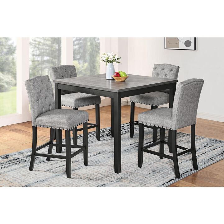 New Classic Furniture Daphne 5 Pc Gray 42 Counter Set W/Gray Chairs