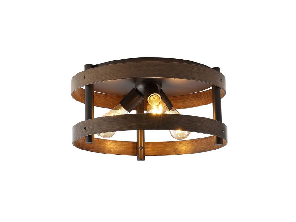 Cooper 3-Light Farmhouse Industrial Iron LED Flush Mount