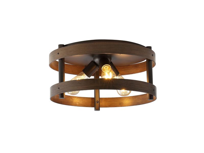 Cooper 3-Light Farmhouse Industrial Iron LED Flush Mount