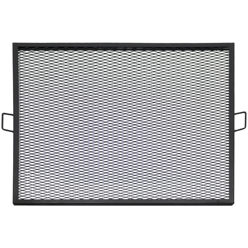 Sunnydaze Square Steel X-Marks Fire Pit Cooking Grill with Handles