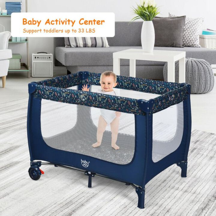 Hivvago Portable Baby Playpen with Mattress Foldable Design