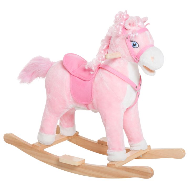 Pink Pony Pal: Plush Rocking Horse with Sounds & Swinging Tail