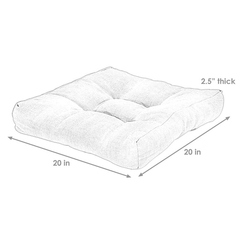 Sunnydaze Outdoor Square Olefin Tufted Seat Cushions - Set of 2