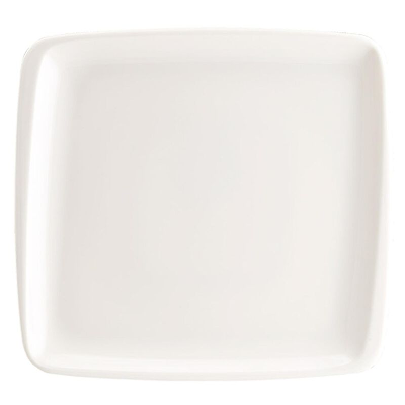 Moove 12.75" x 12" x h:0.75" Square Warm White Porcelain Platter