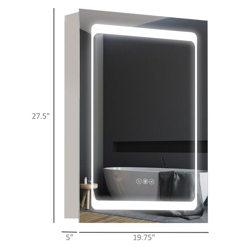 LED Bathroom Cabinet: Dimmable Wall-Mounted Medicine Cabinet