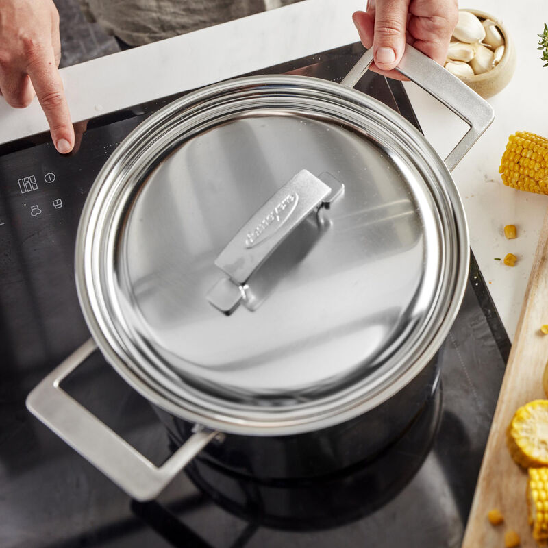 Demeyere Industry 5-Ply 8-qt Stainless Steel Stock Pot