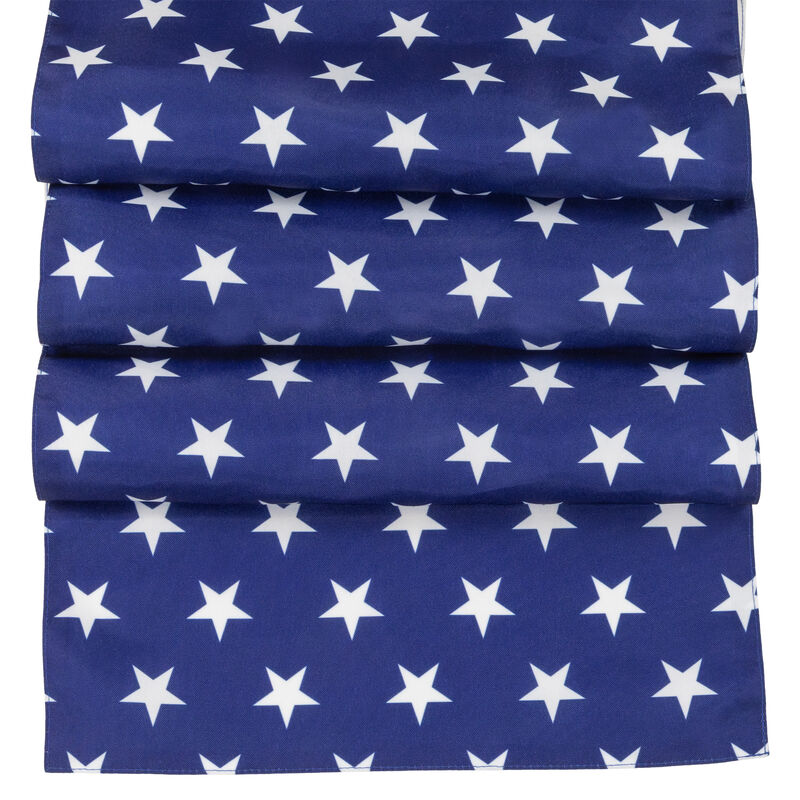72" White Stars Patriotic Table Runner