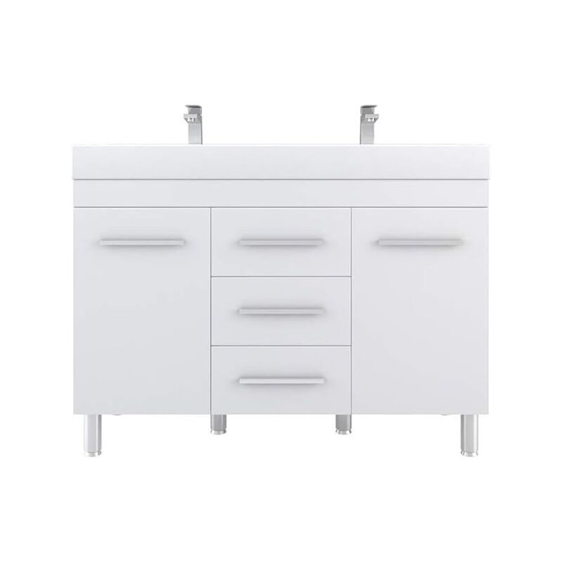 Alya Bath Ripley 48 Modern Double Bathroom Vanity in White
