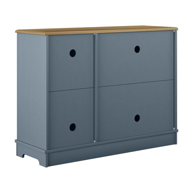 FESTIVO 44.5" Farmhouse Sideboard Buffet Cabinet with 3 Patterned Glass Doors