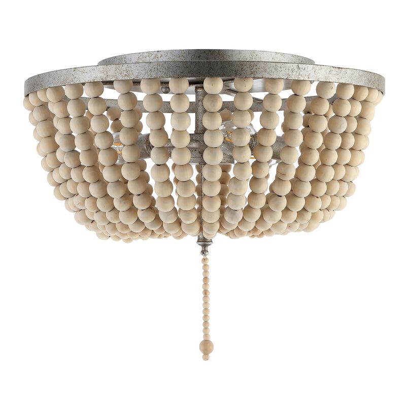 Allison Wood Beaded/Metal LED Flush Mount