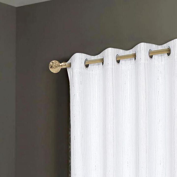 Rt Designers Collection Beautiful Iceland Metallic Blackout Grommet Curtain Panel  Drape 54" X 84"  White