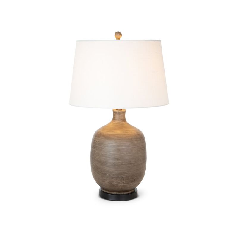 Lux Lighting Sierra 28 Grey Brown Tone Poly Table Lamp, (Set of 2)