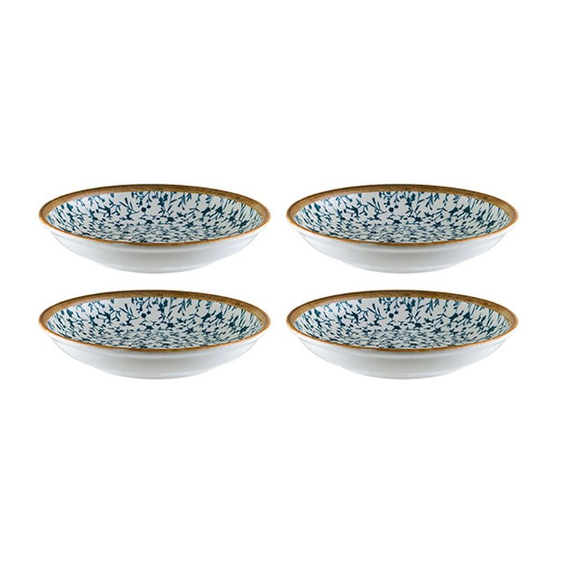 Calif dia.3.5" h:1" 2 oz. Round Decorated Porcelain Bowl (Set of 4)