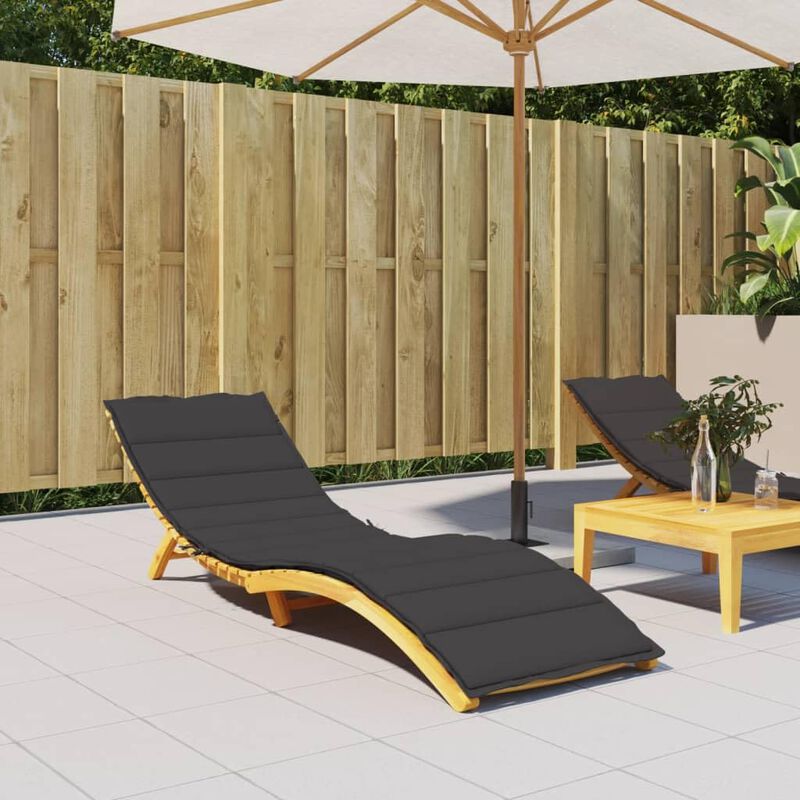 vidaXL Sun Lounger Cushion Black 78.7"x23.6"x1.6" Fabric