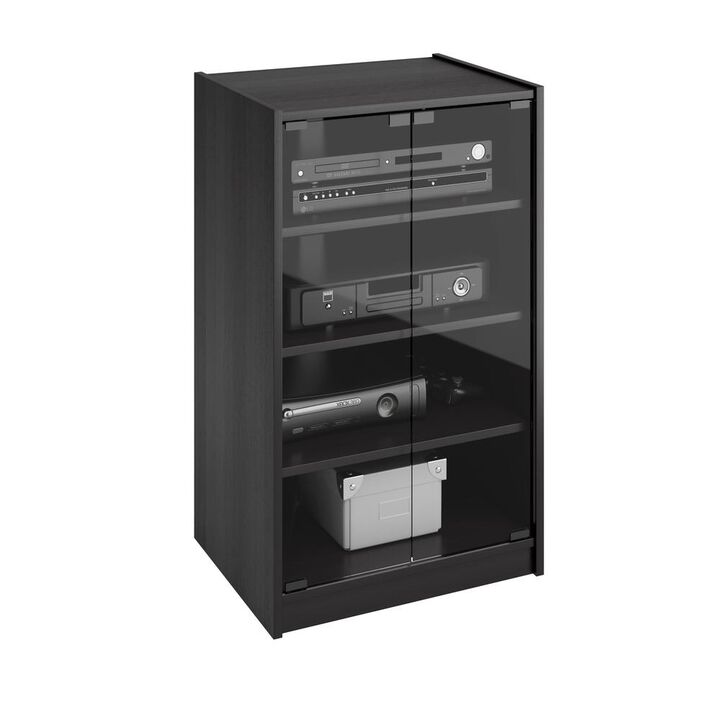 CorLiving Wide Ravenwood Black Component Stand