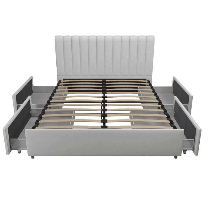 Brittany Upholstered Bed with Storage Drawers