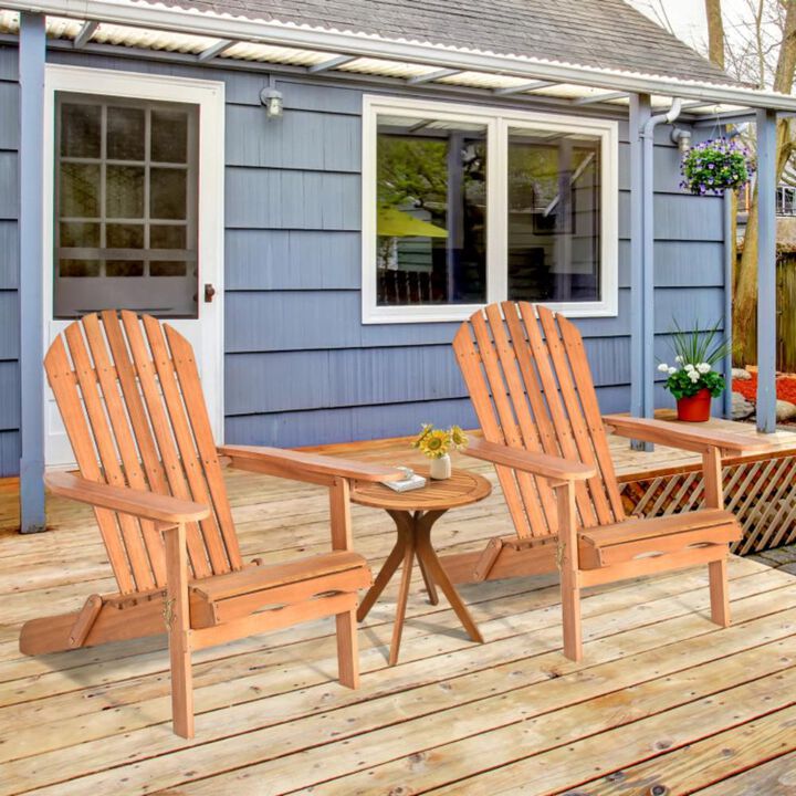 Hivvago Eucalyptus Chair Foldable Outdoor Wood Lounger Chair