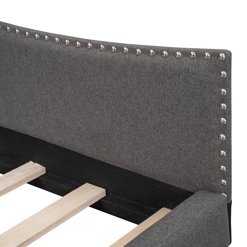 Merax Upholstered Daybed with Headboard and Armrest