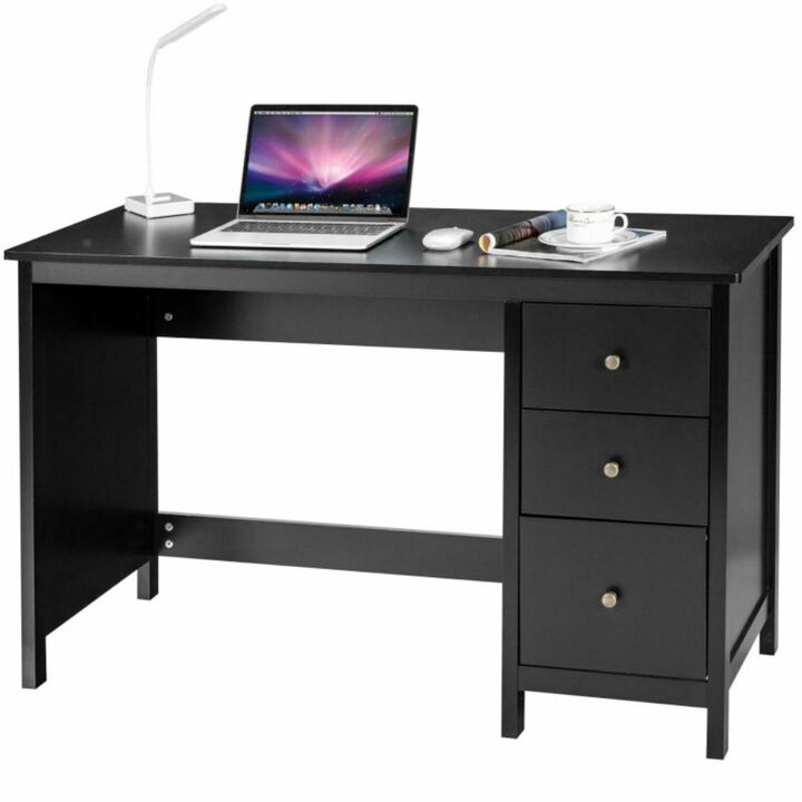 Hivvago 3-Drawer Home Office Study Computer Desk with Spacious Desktop