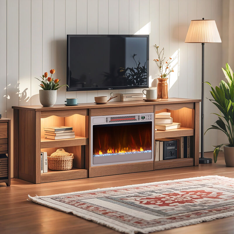 Electric Fireplace Insert with Remote Control for Home or Living Room Heating